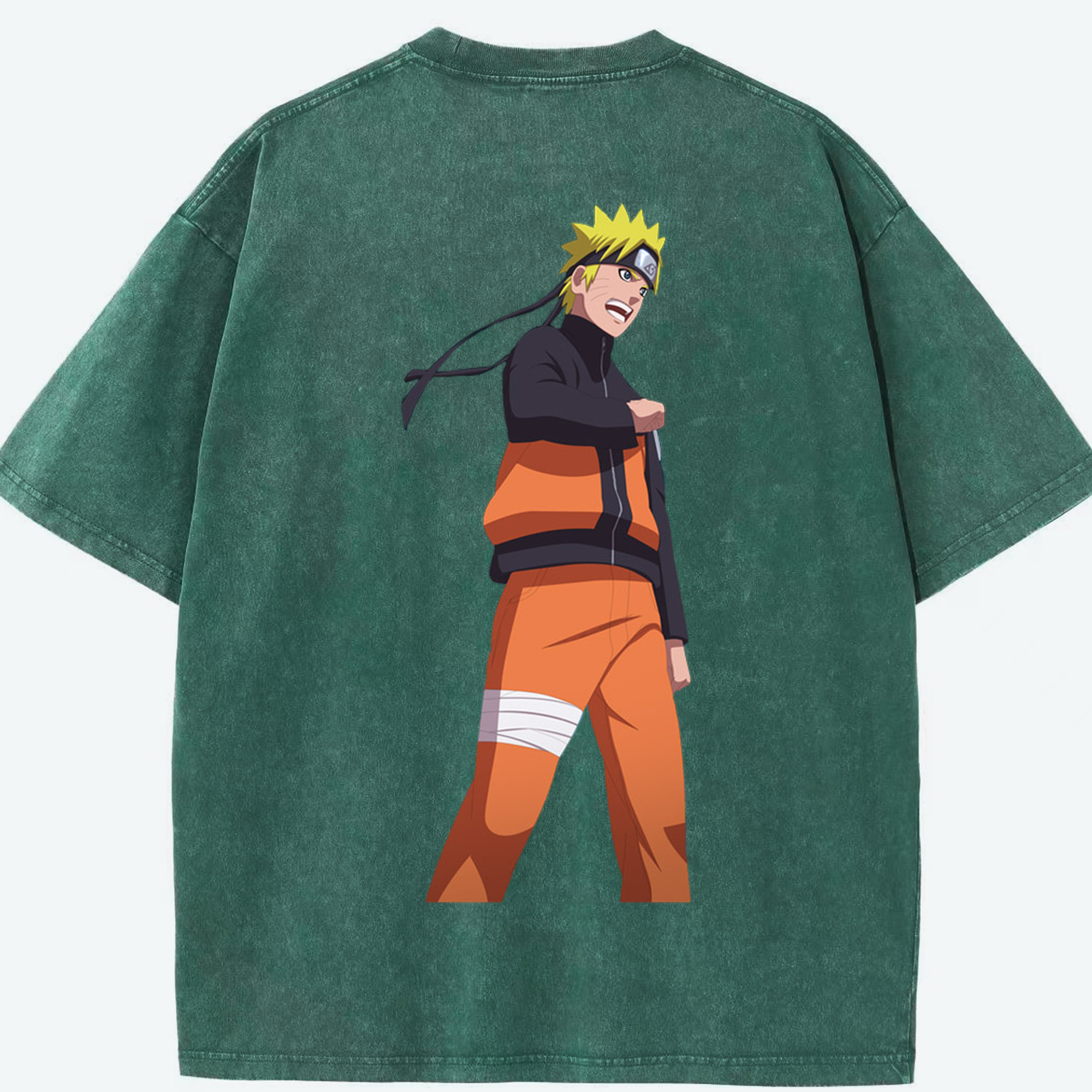 （画像用） NARUTO -ナルト- うずまき ナルト Uzumaki Naruto 綿100% ヴィンテージ風 半袖Tシャツ（背面プリント）